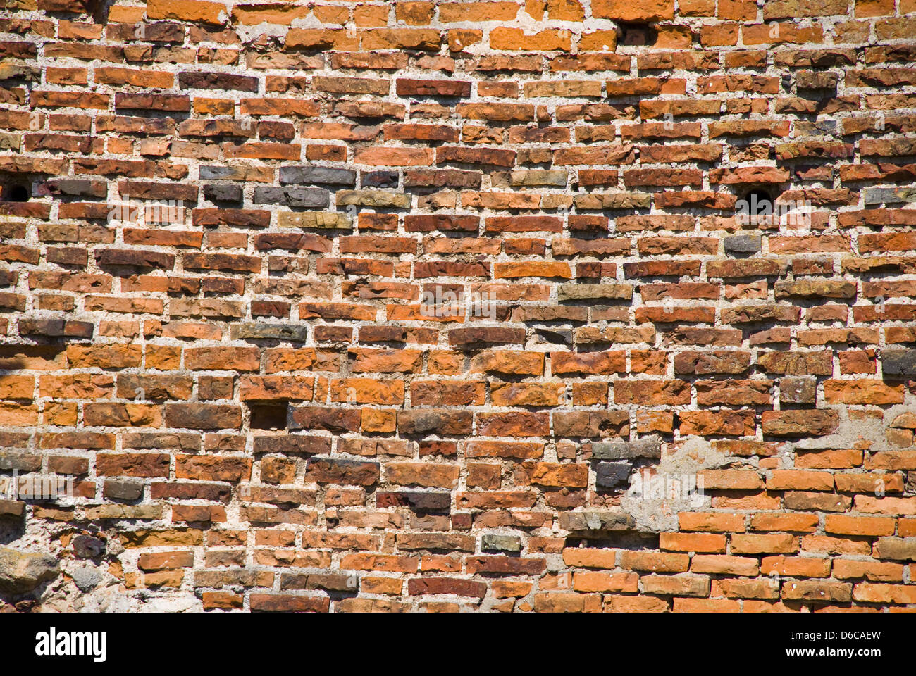 mittelalterlichen Ziegel Wand Stockfoto