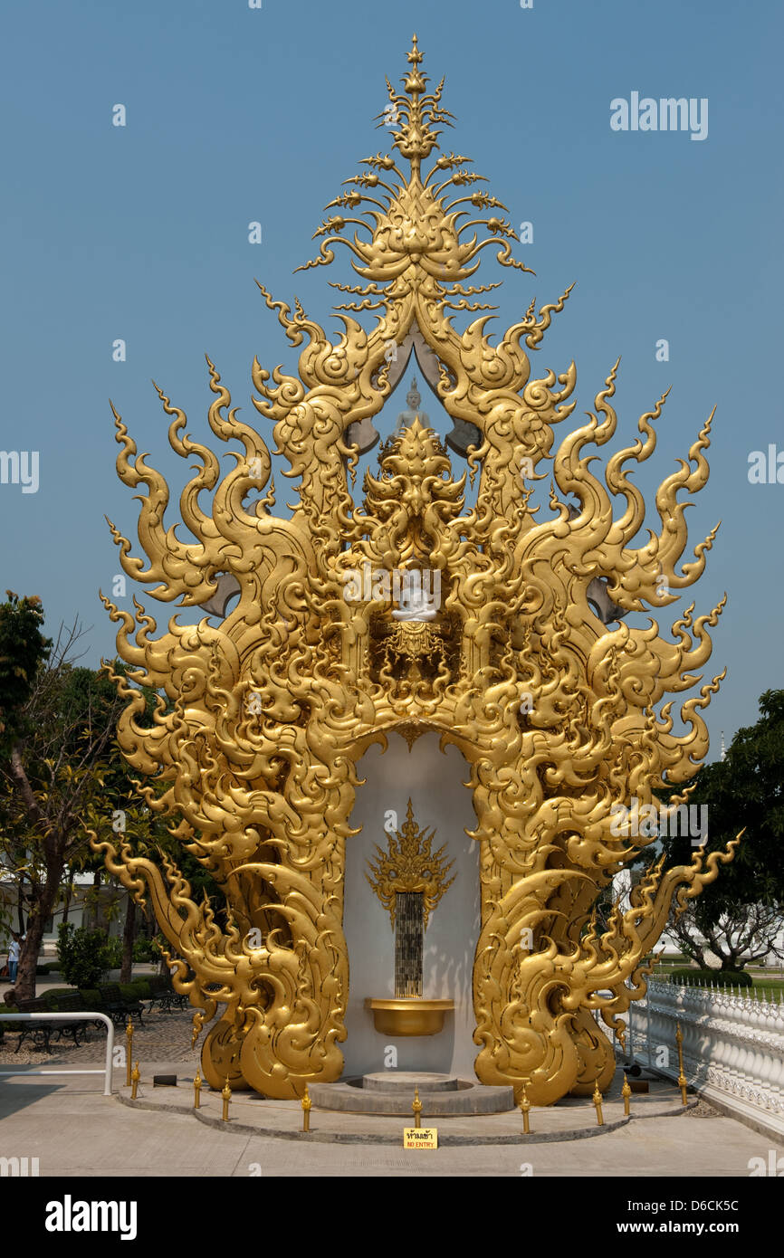 Chiang Rai, Thailand, der weiße Tempel Wat Rong Khun Stockfoto