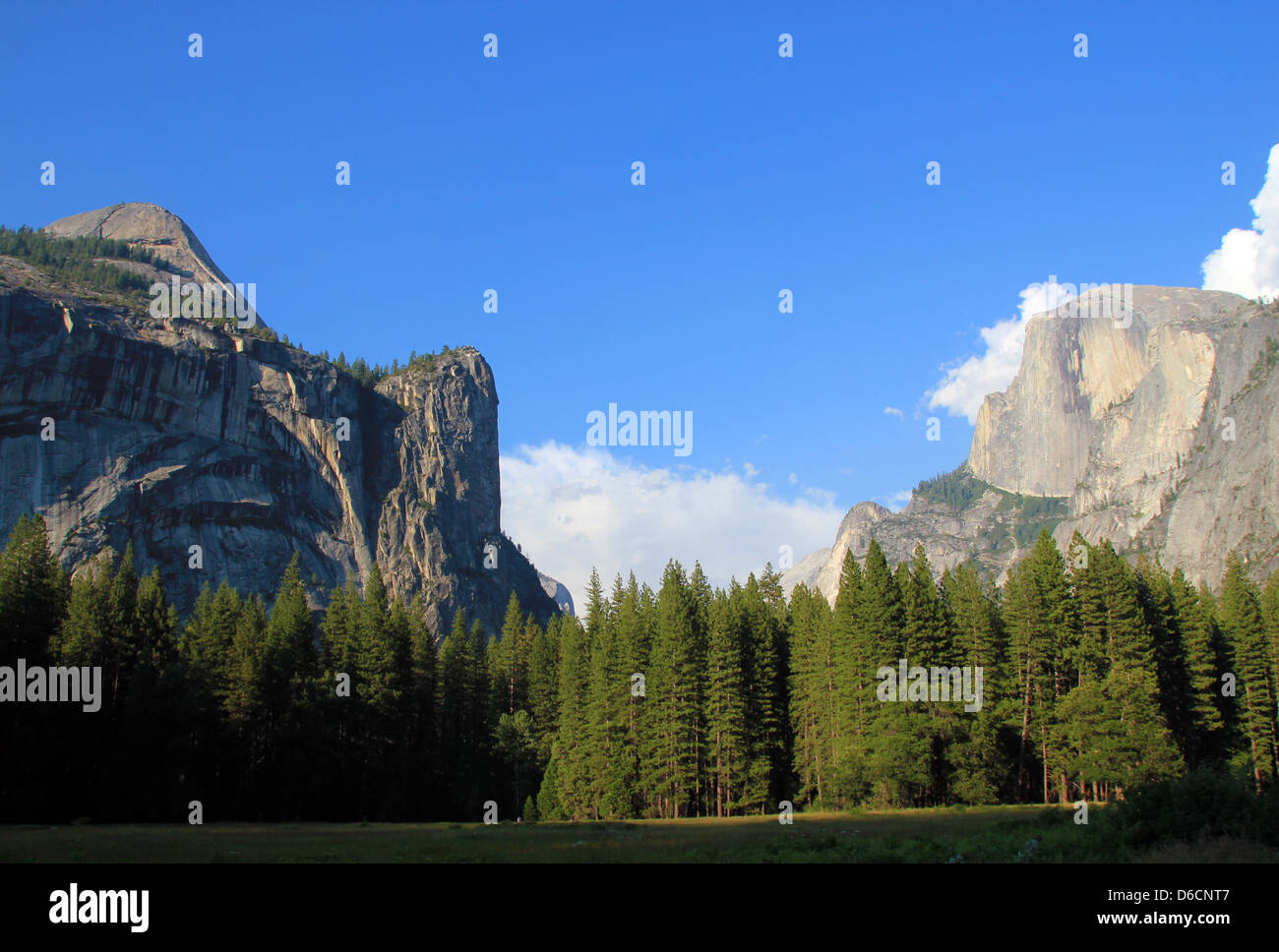 Half Dome und Mt. Watkins, Yosemite Valley, Kalifornien, USA Stockfoto