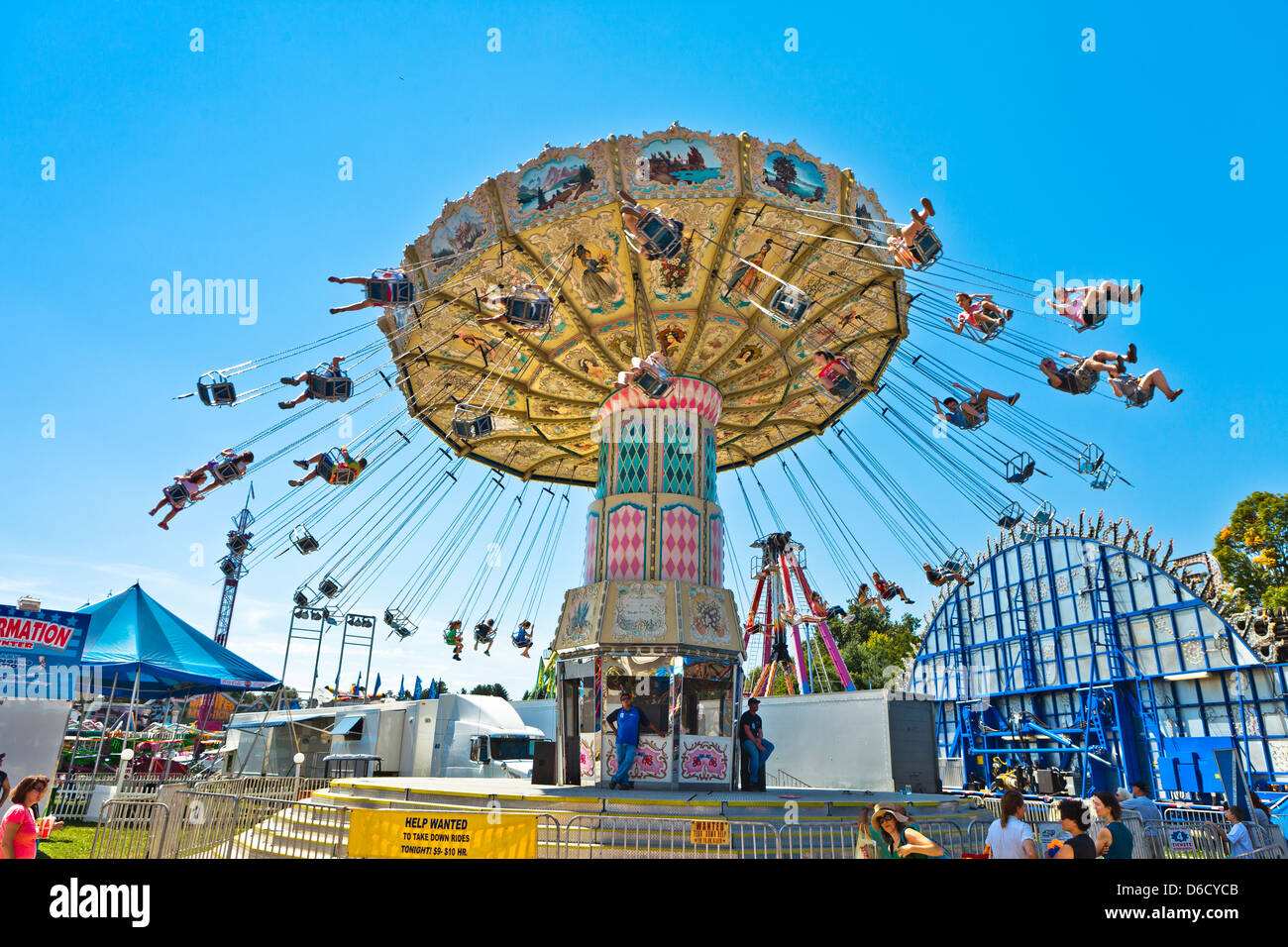 Karneval reitet auf einem lokalen Kirmes im US-Bundesstaat New York, Hudson Valley Stockfoto