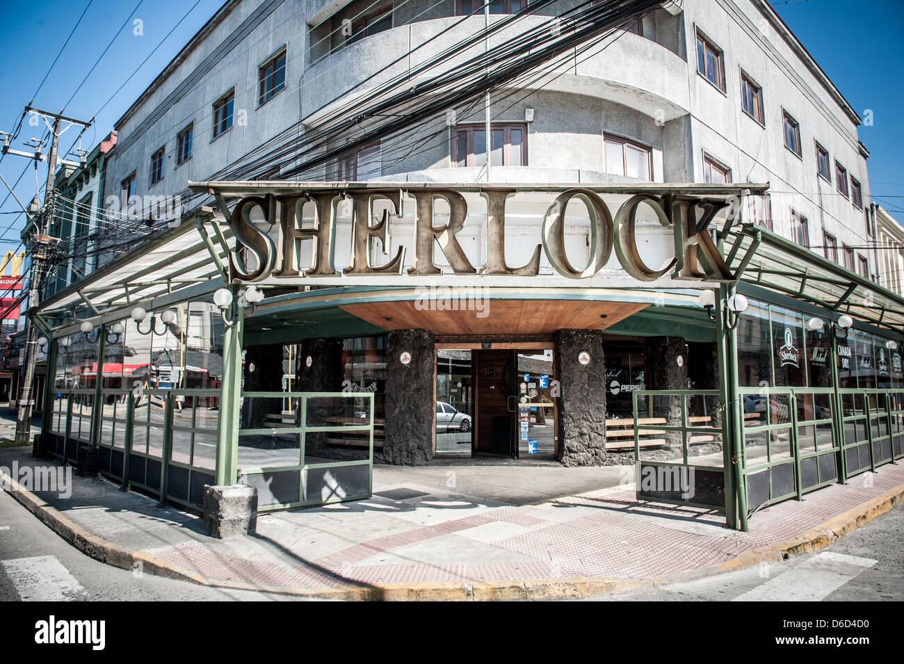 Straßenecke in Puerto Montt, Chile Stockfoto