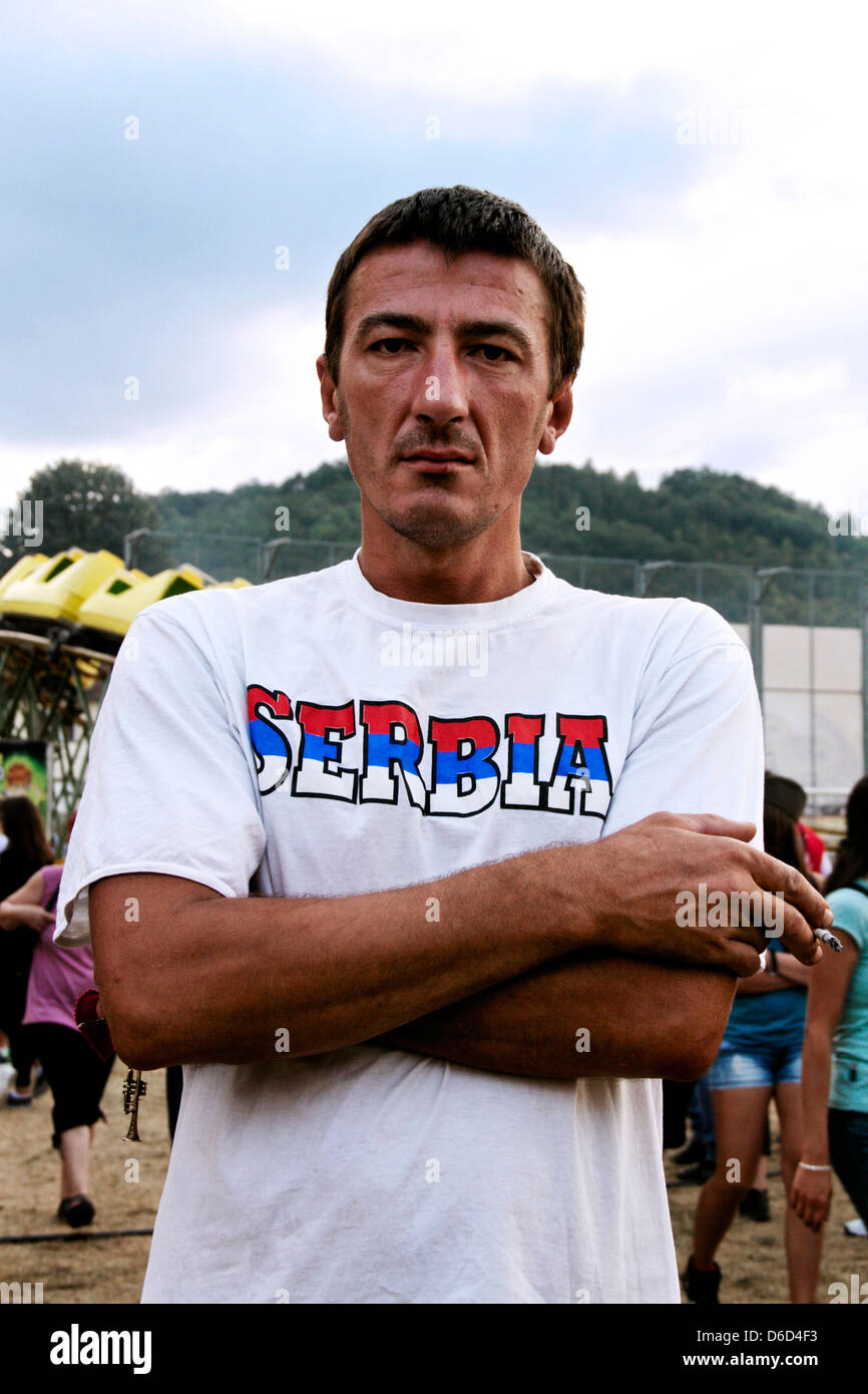 Porträt des serbischen während der Gucâ Trompete Festival 2012 Stockfoto