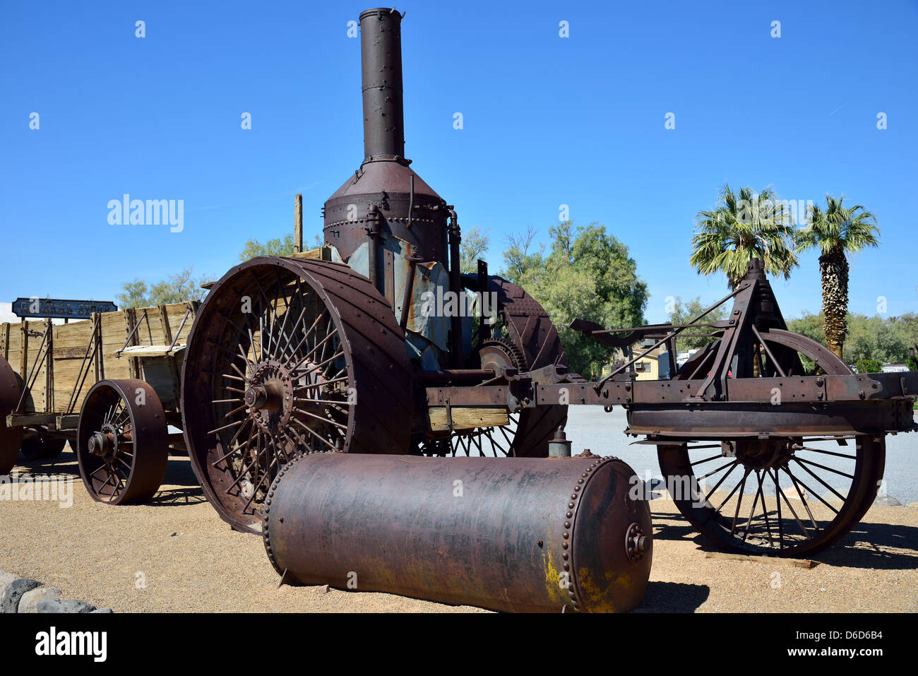 Alte Dampfmaschine in Bergbau-Betrieb verwendet. Death Valley Nationalpark, Kalifornien, USA. Stockfoto