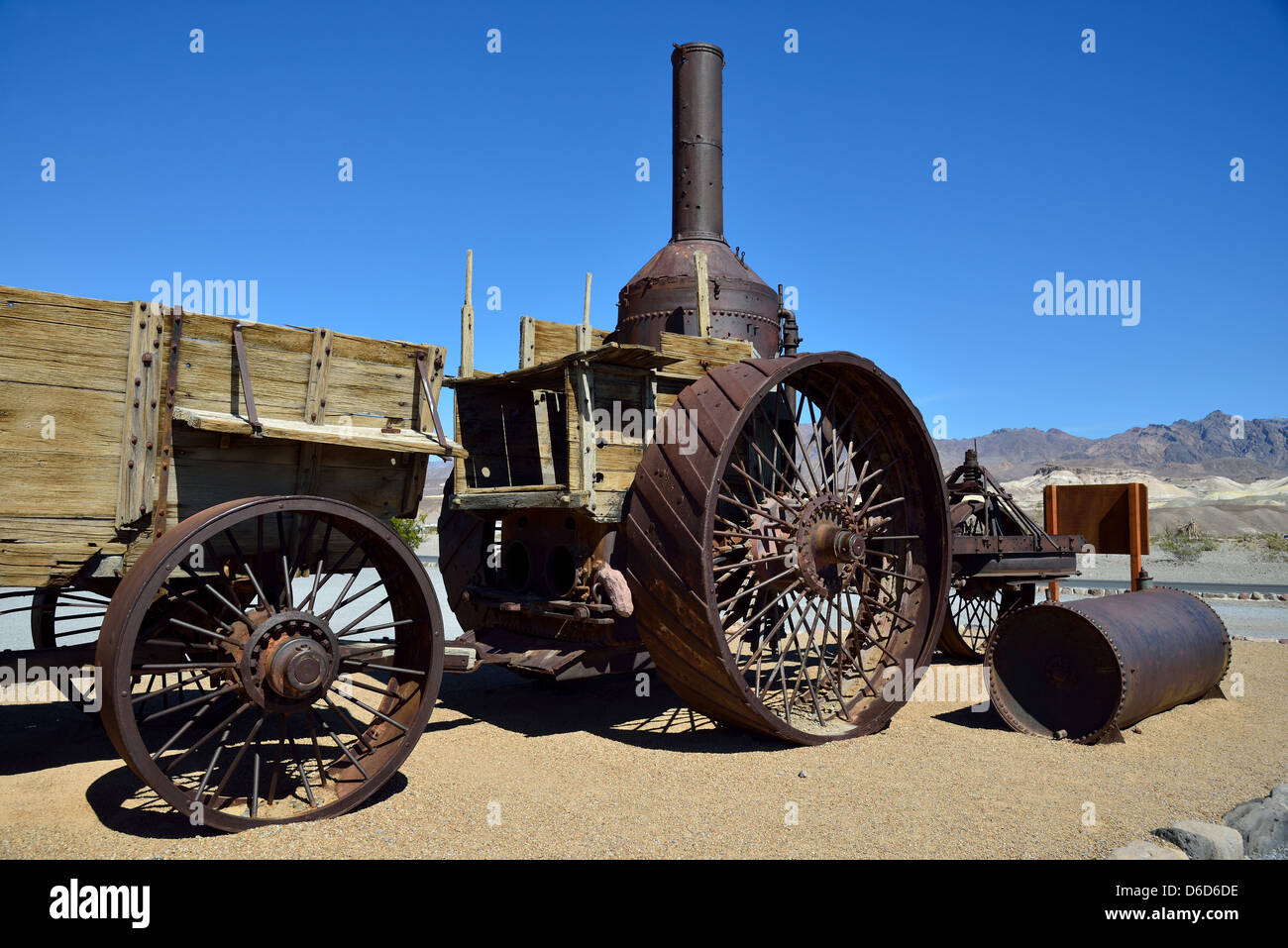 Alte Dampfmaschine in Bergbau-Betrieb verwendet. Death Valley Nationalpark, Kalifornien, USA. Stockfoto