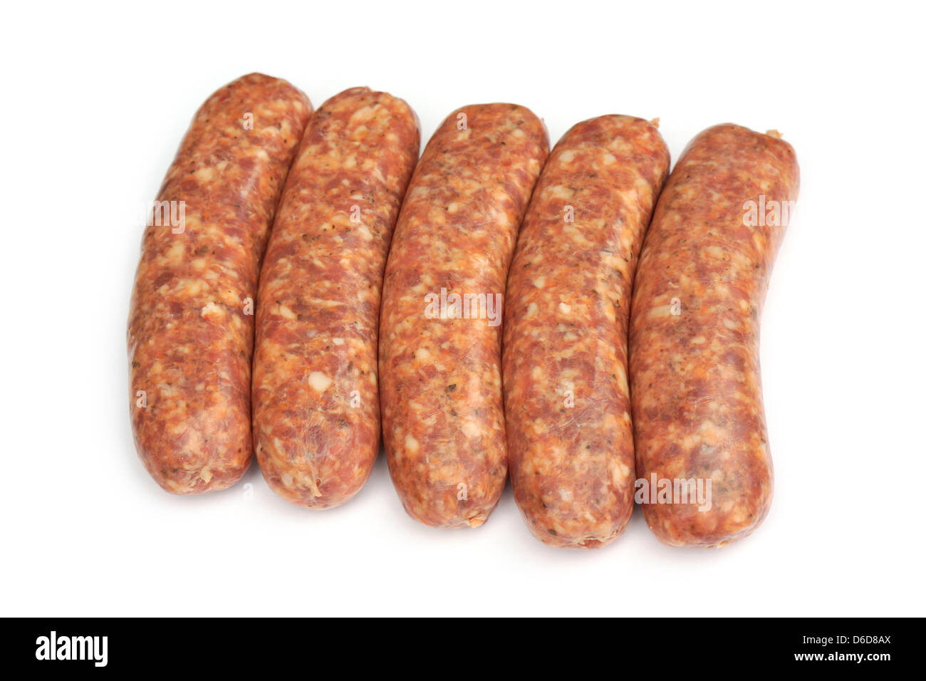 Milde italienische Wurst, roh Stockfoto