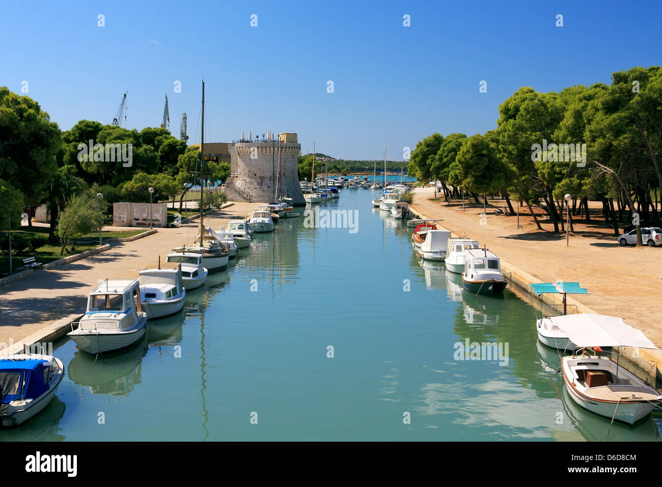 Boote in Trogir, Kroatien Stockfoto