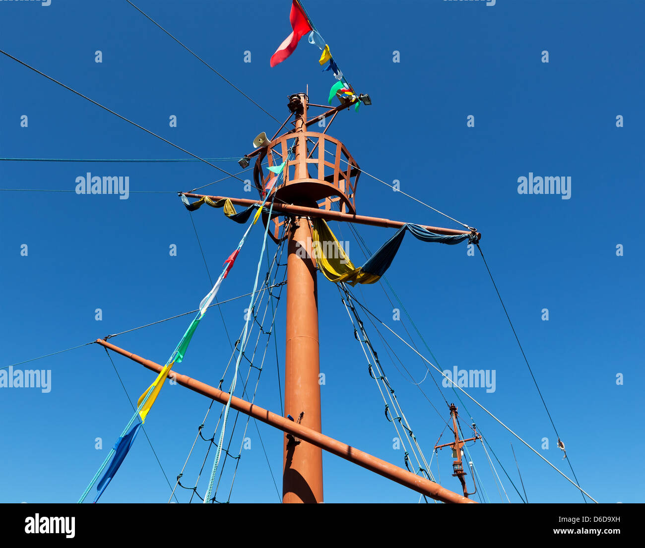 Antikes Schiff mast Stockfoto