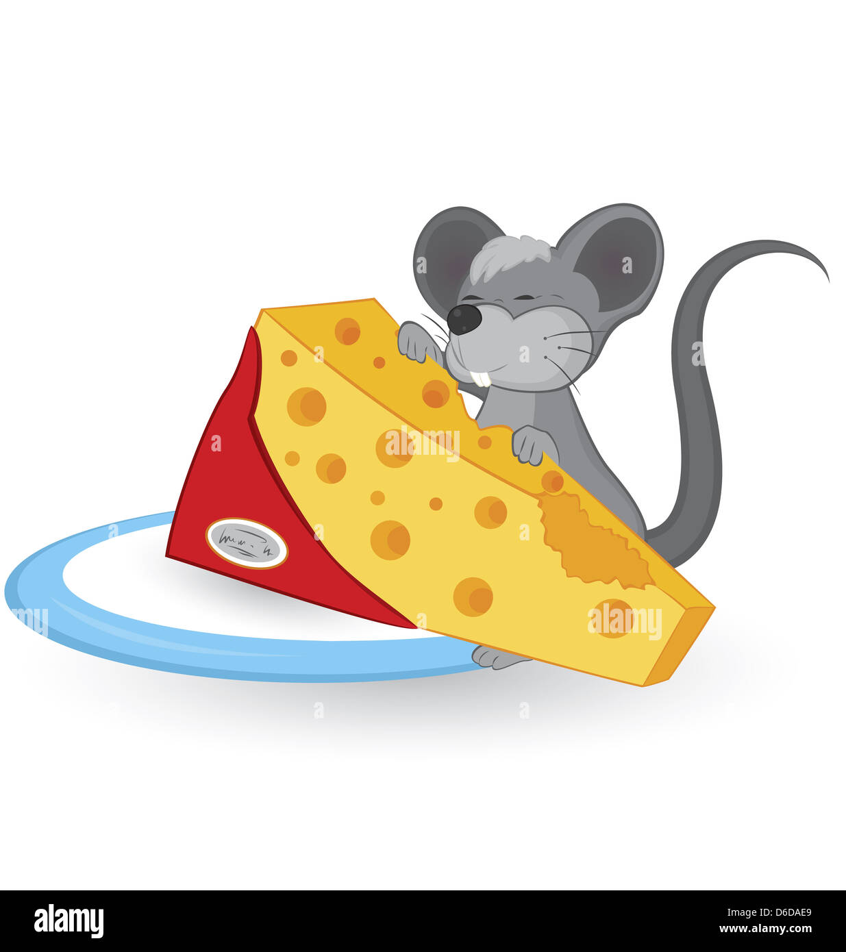 Cartoon-Maus mit Käse Stockfoto