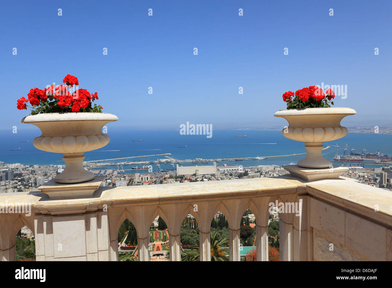 Haifa, einen Blick auf die Bahai-Gärten Stockfoto
