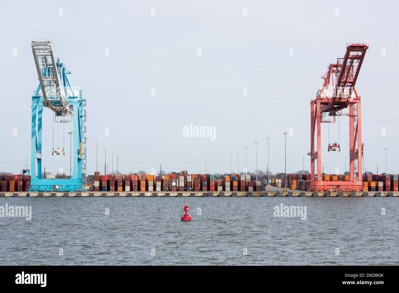 Ein Container verschiffen-Terminal an der Port Of Virginia in Norfolk. Stockfoto