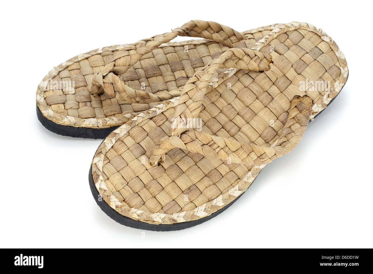 Sommerschuhe ist gewebt aus Stroh Stockfoto