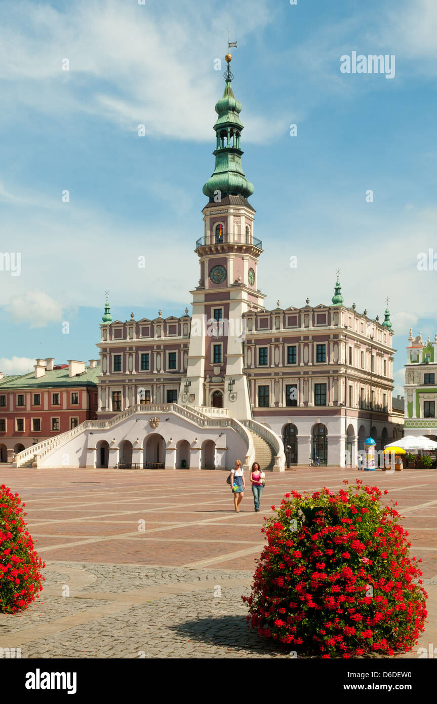 Das Rathaus, Zamosc, Polen Stockfoto