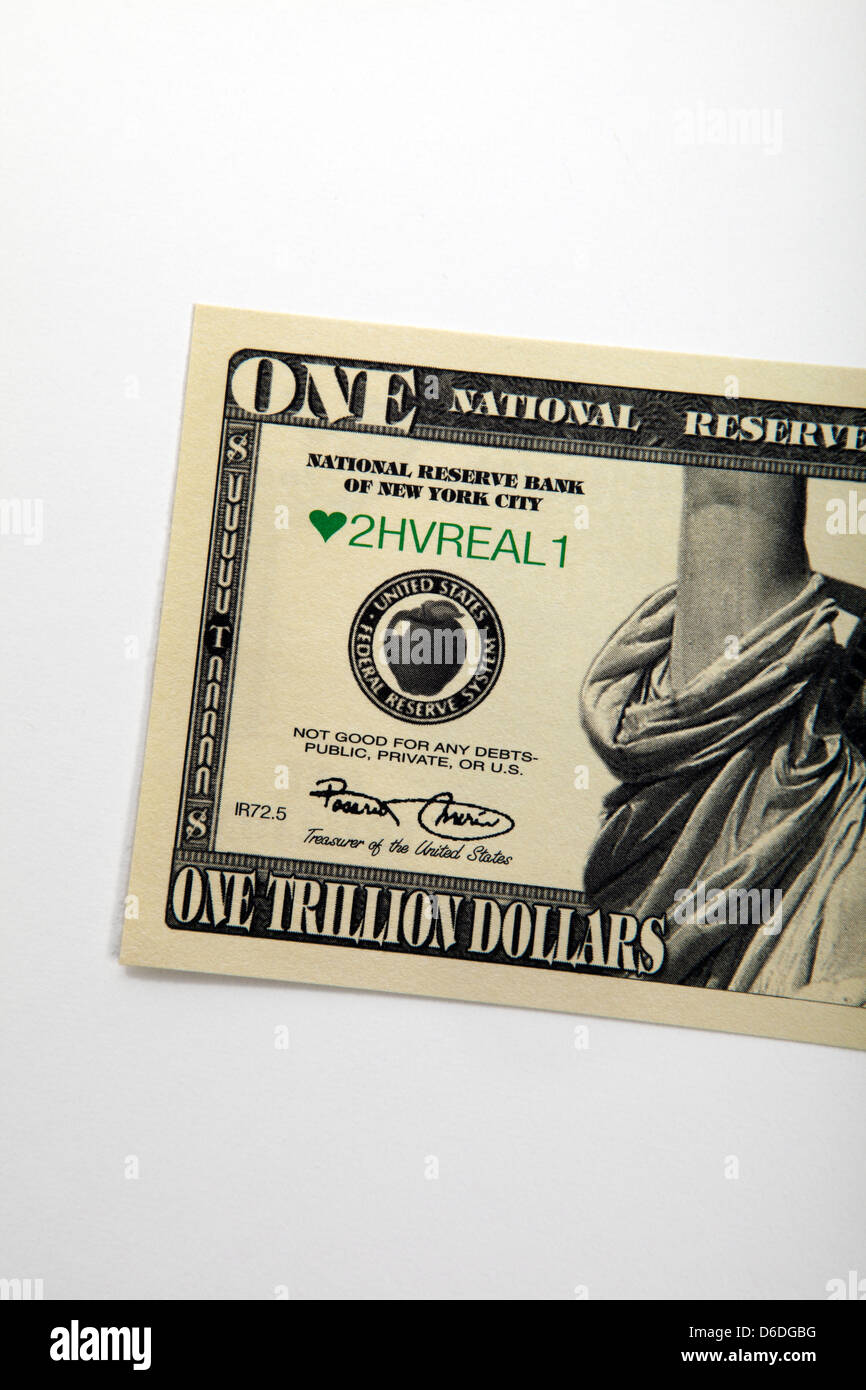 Staatsverschuldung Billionen-Dollar-banknote Stockfoto
