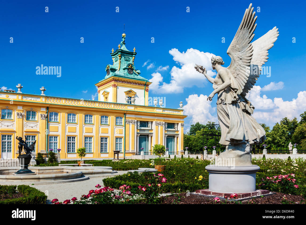 Die angelegten Gärten des 17. Jahrhunderts Wilanów königlichen Palast in Warschau, Polen. Stockfoto