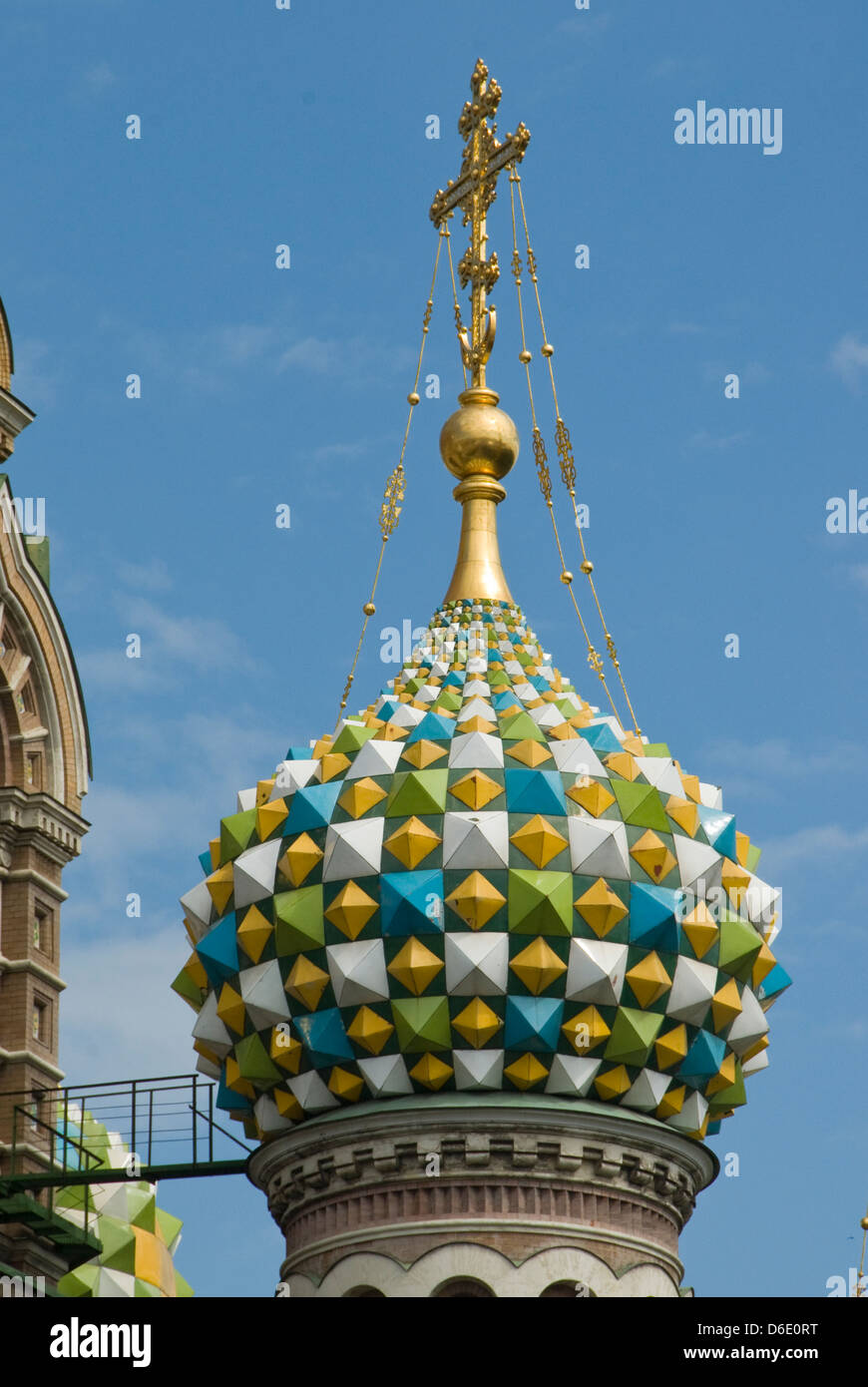 Kuppel über Kirche des vergossenen Blutes, St Petersburg, Russland Stockfoto