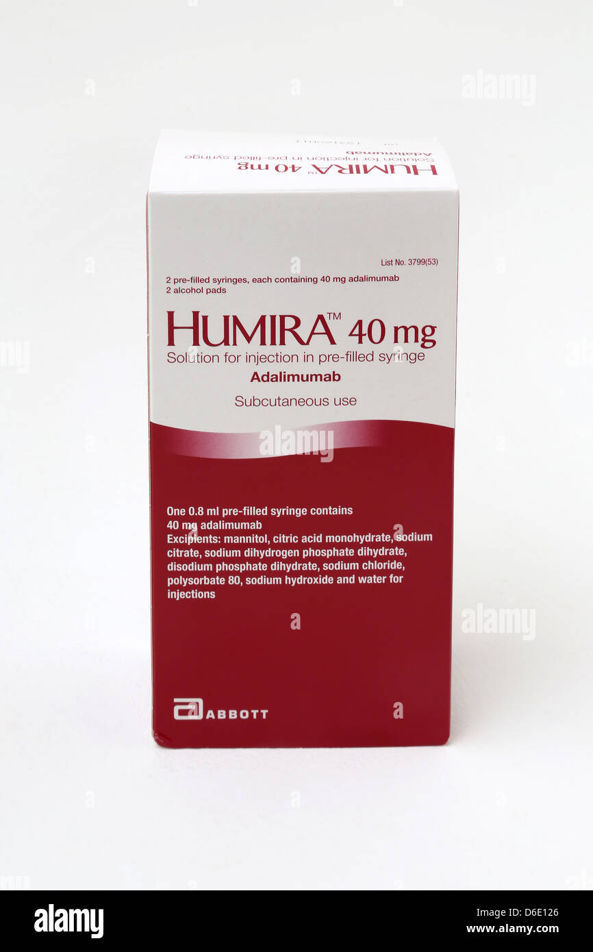 Medikamente für rheumatoide Arthritis Humiera - Humira - Anti-TNF-Injektionen  Stockfotografie - Alamy