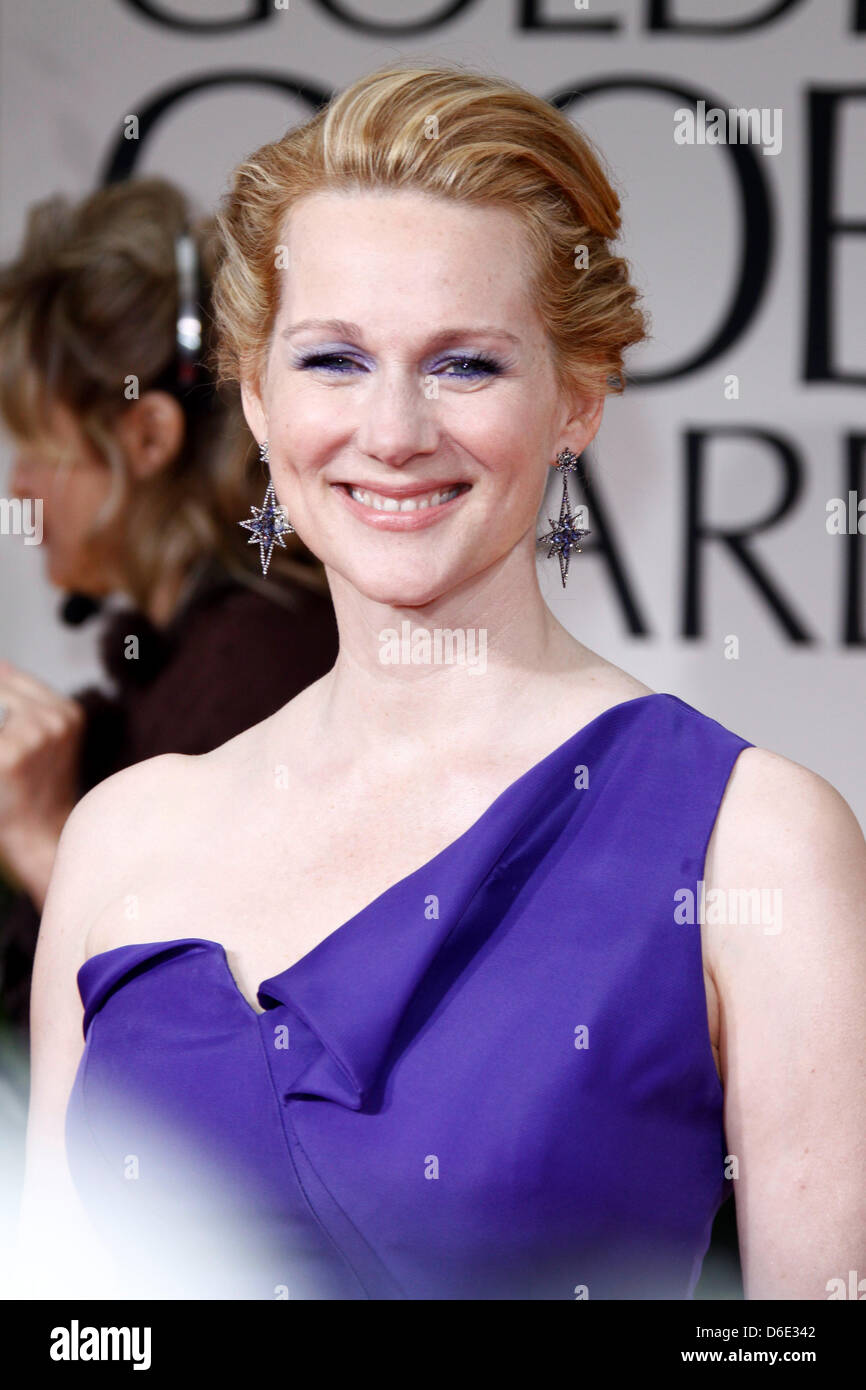 Schauspielerin Laura Linney kommt bei der 69. Annual Golden Globe Awards am 15. Januar 2012 von der Hollywood Foreign Press Association in Beverly Hilton Hotels in Los Angeles, USA, vorgestellt. Foto: Hubert Boesl Stockfoto