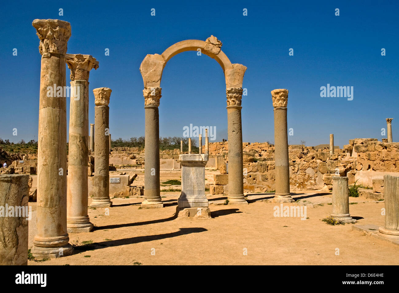 Libyen, Sabratha (4. C BC), Curia (4. C AD) Stockfoto