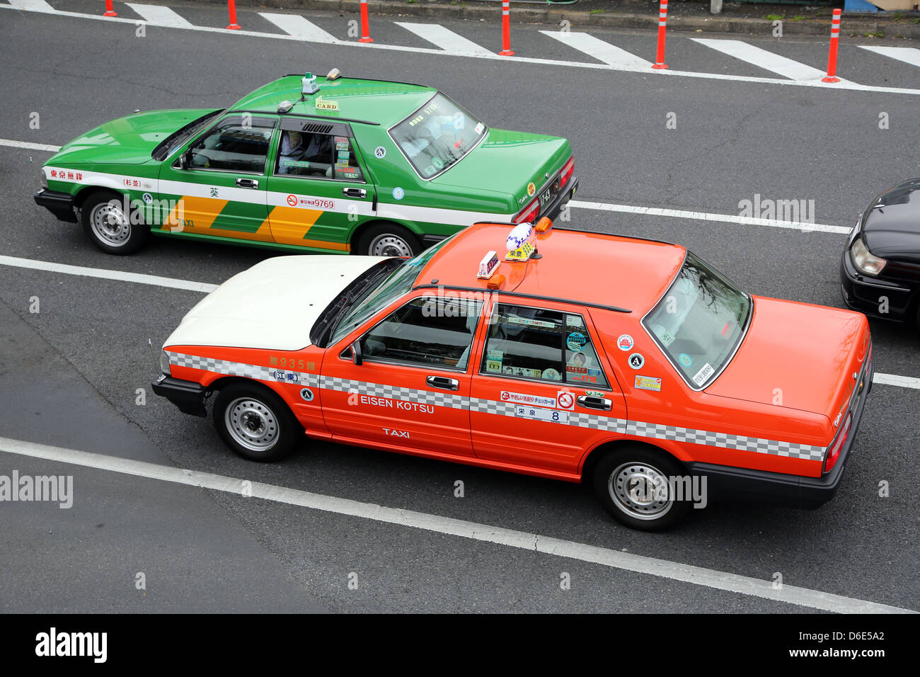 Japanischen Taxis in Tokio, Japan Stockfoto
