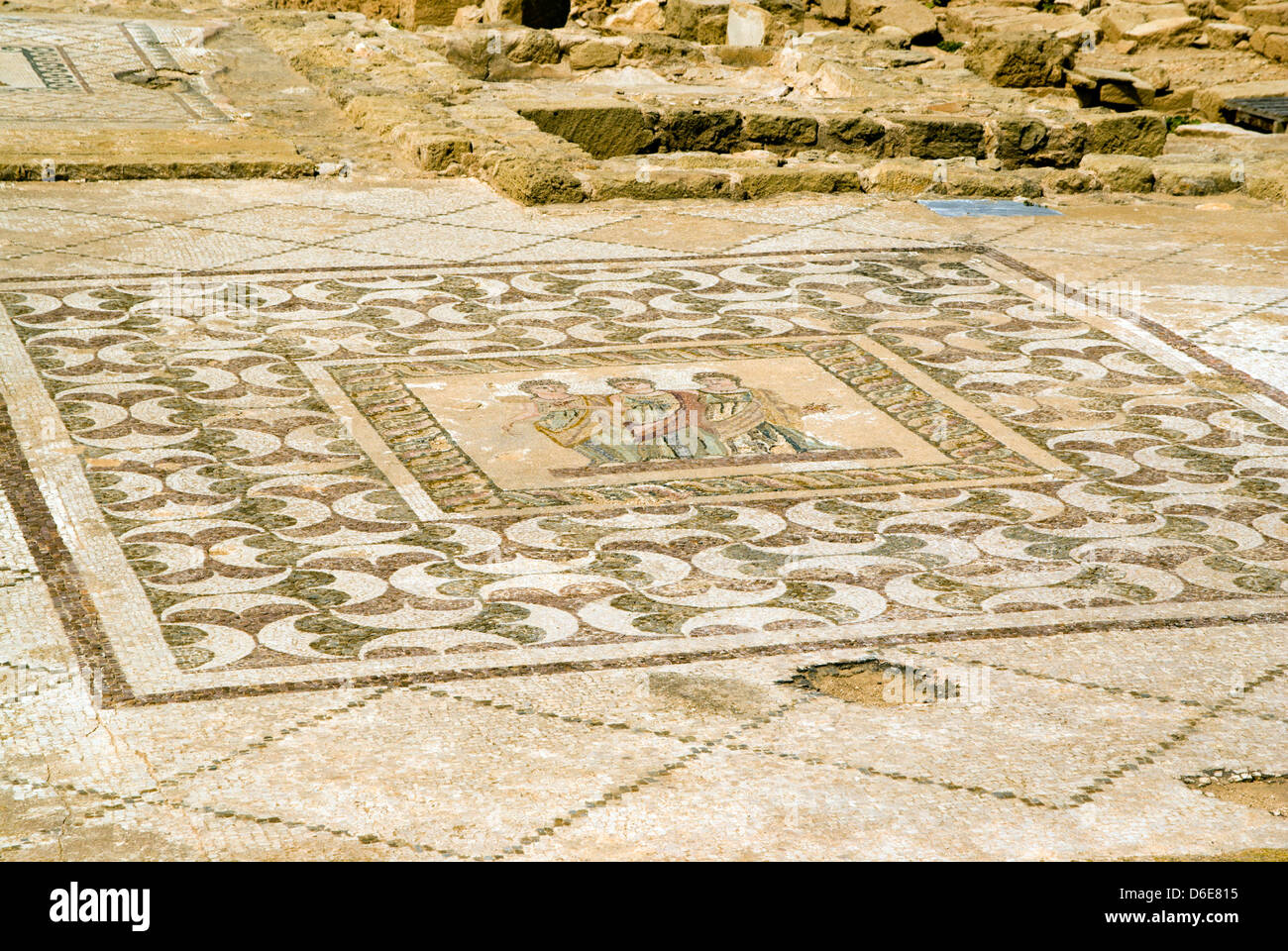 Mosaik, Haus von Thesius archäologischer Park, Paphos, Zypern Stockfoto