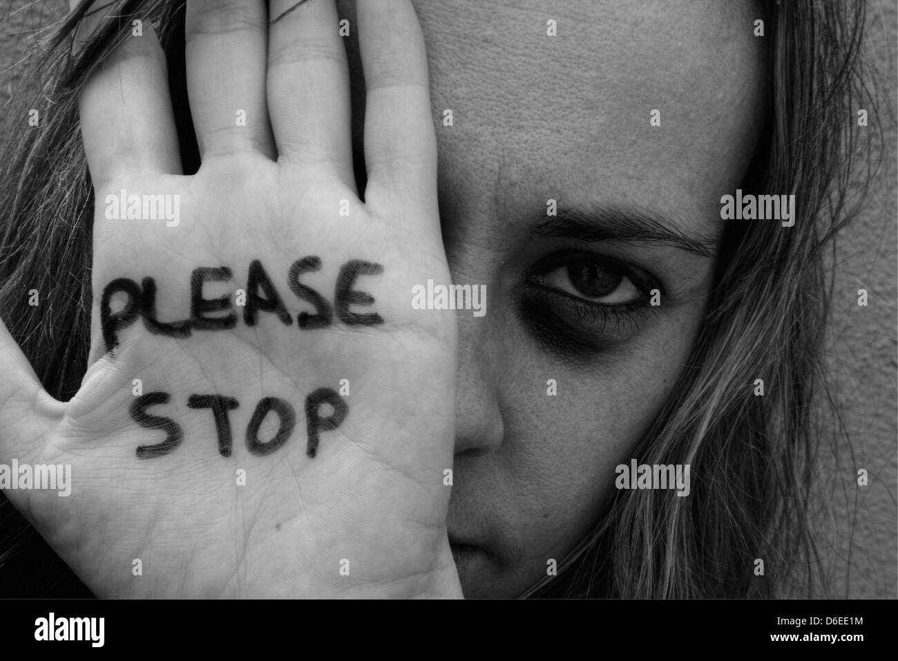 Gewalt gegen Frauen zu stoppen Stockfoto