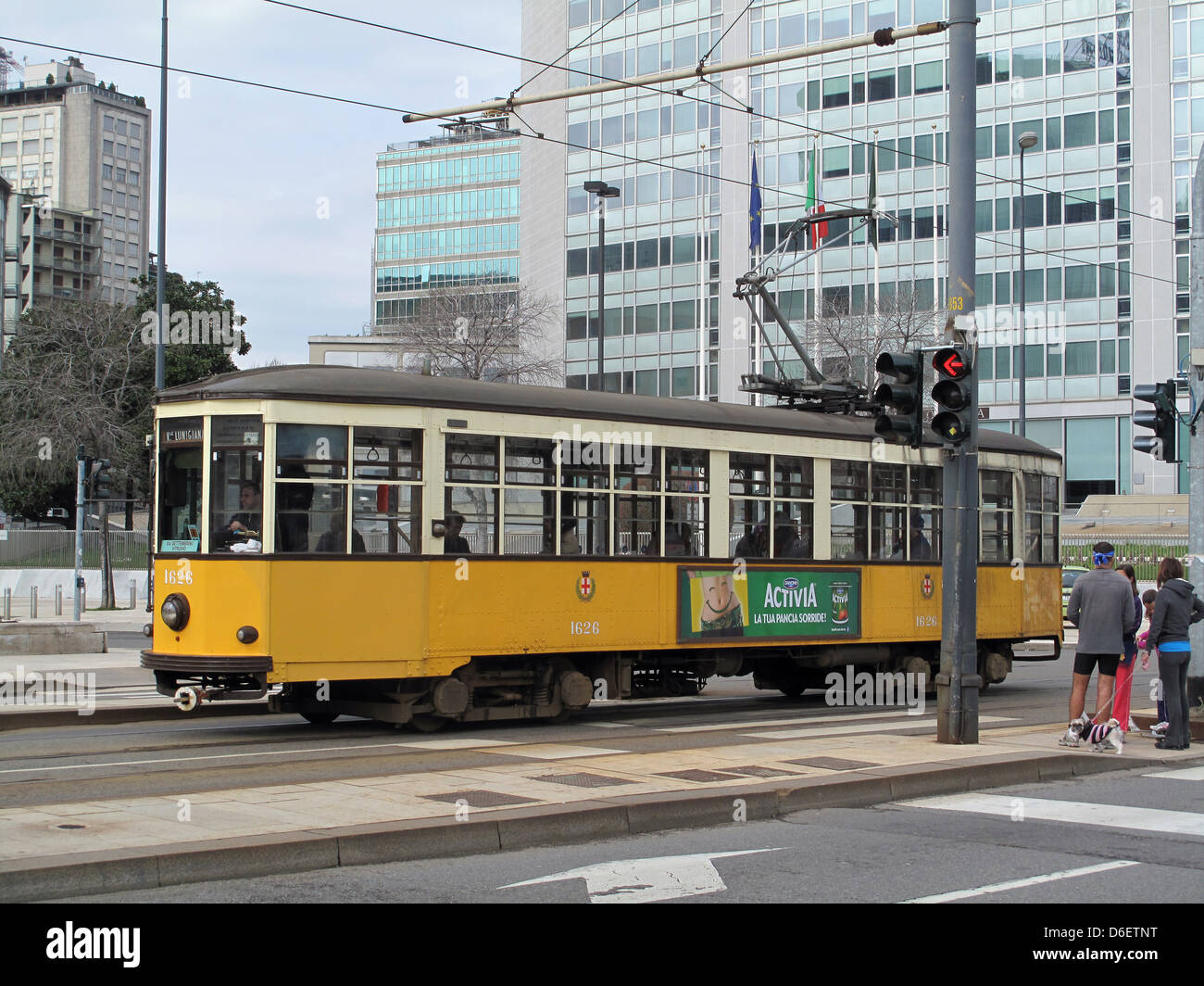 Klassischen Straßenbahn im Zentrum von Mailand Italien Stockfoto