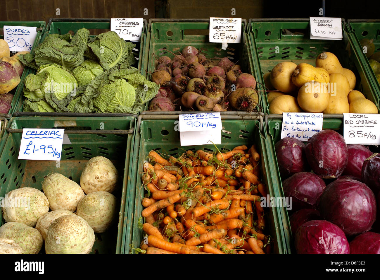 Bauernhof Shop Gemüse Stockfoto