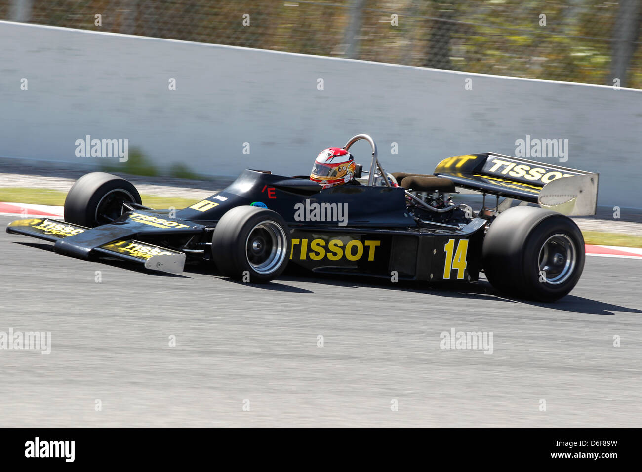 FIA Masters historische Formel1 Rennen in Montmelo 12. April 2013 - Simon Fish 1980 Fähnrich N180 Stockfoto