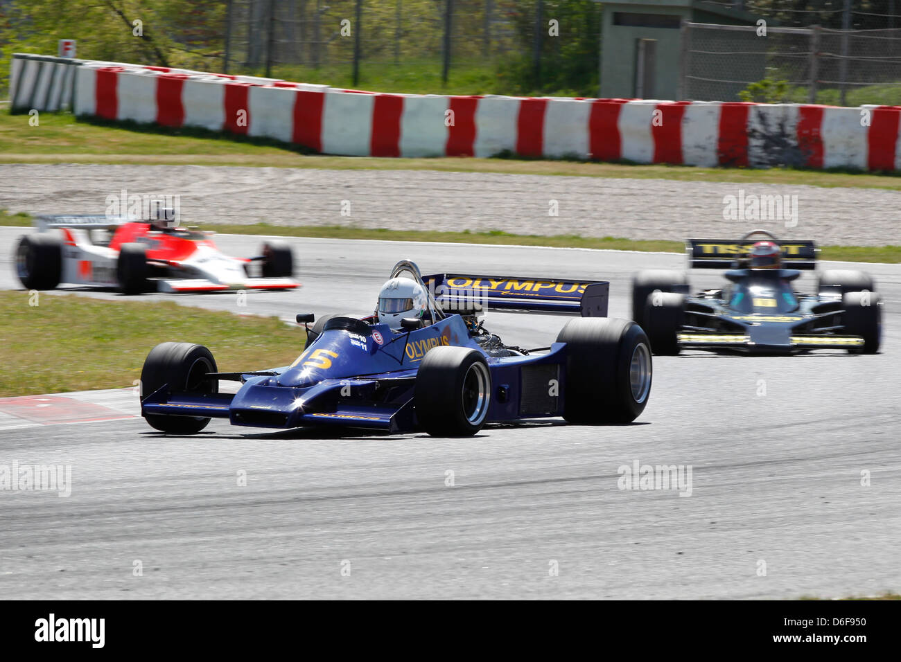 FIA Masters historische Formel1 Rennen in Montmelo 12. April 2013 - Michel Baudoin in 1978 Hesketh 308E Stockfoto