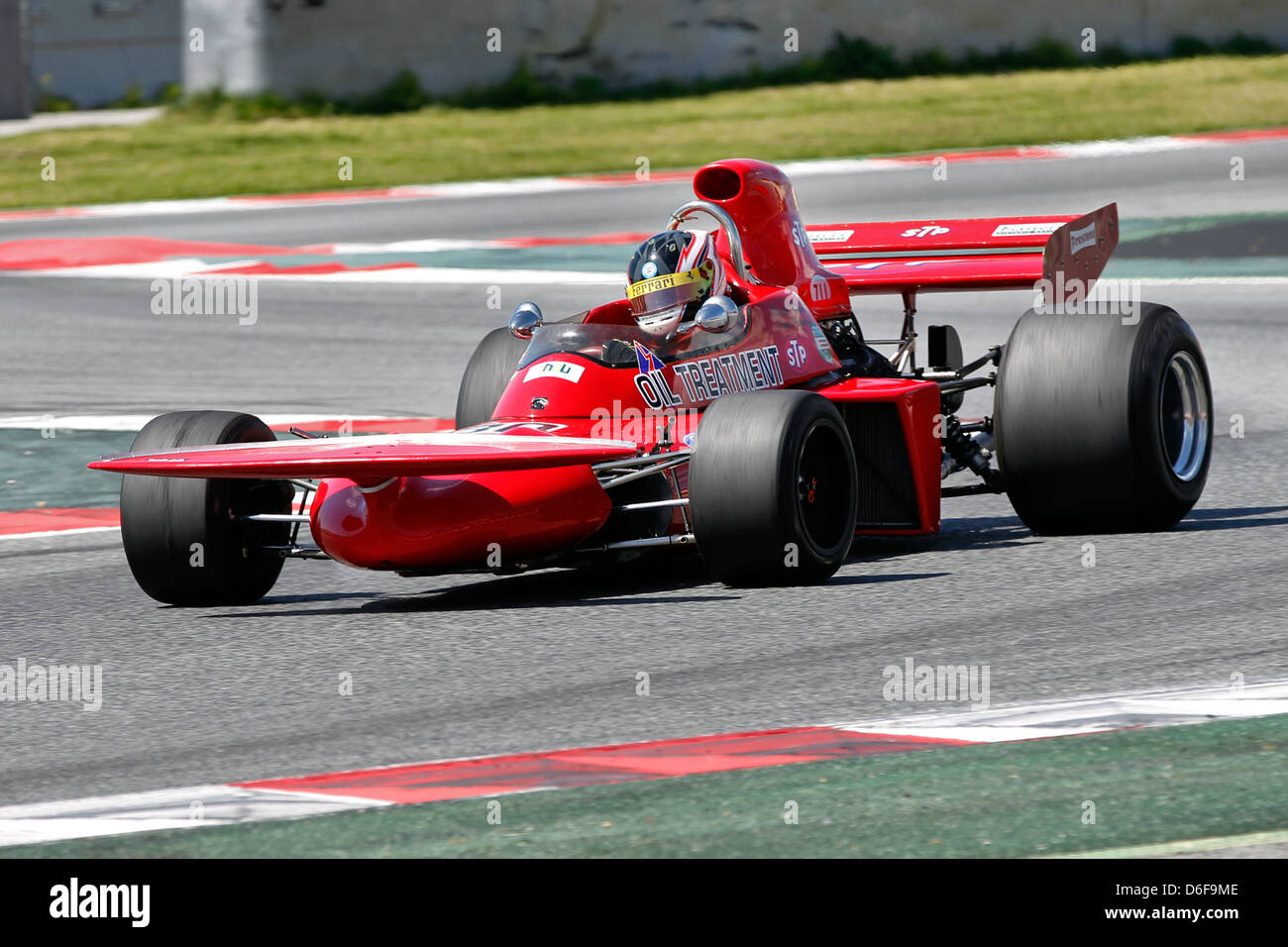 FIA Masters historische Formel1 Rennen in Montmelo 12. April 2013 - Mike Wrigley 1971 März 711 Stockfoto