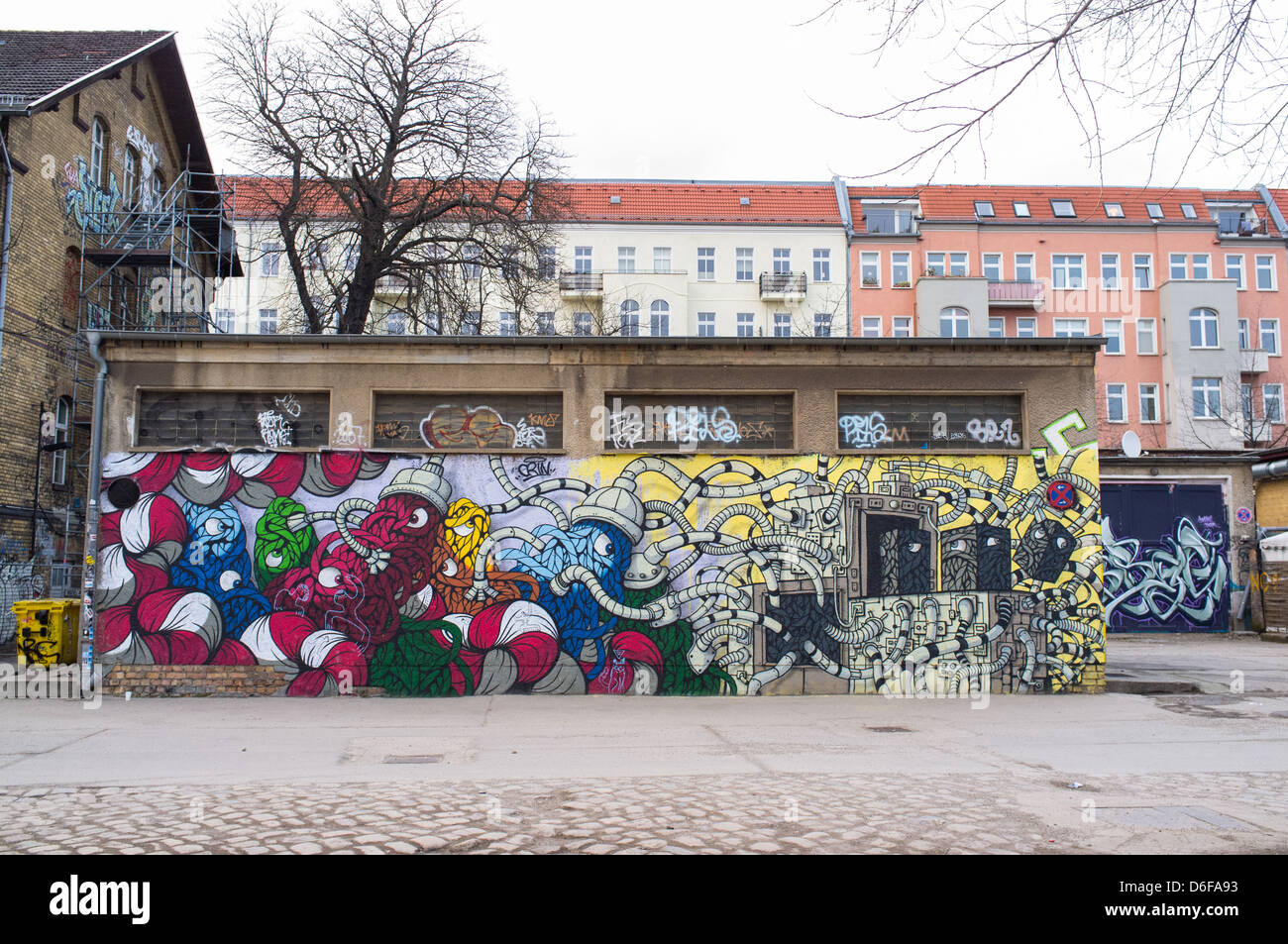 Gesamtansicht der street Art in Berlin Deutschland Stockfoto