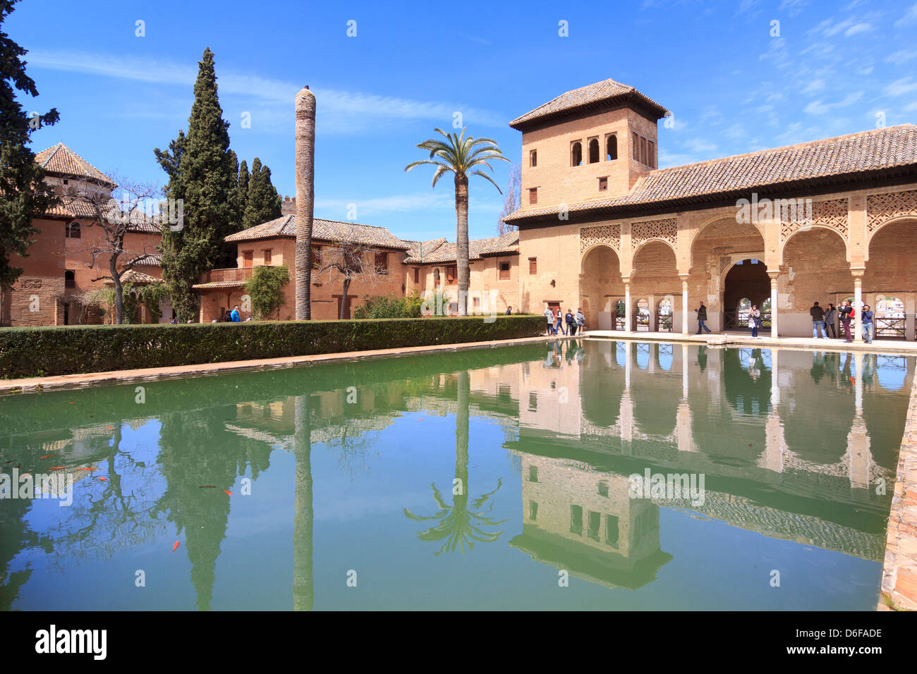 Palacio del Partal Partal Palastes, Jardines del Partal, Partal Gardens, Alhambra, Granada, Spanien Stockfoto