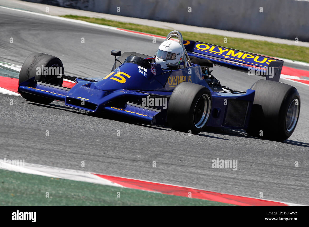 FIA Masters historische Formel1 Rennen in Montmelo 12. April 2013 - Michel Baudoin in 1978 Hesketh 308E Stockfoto