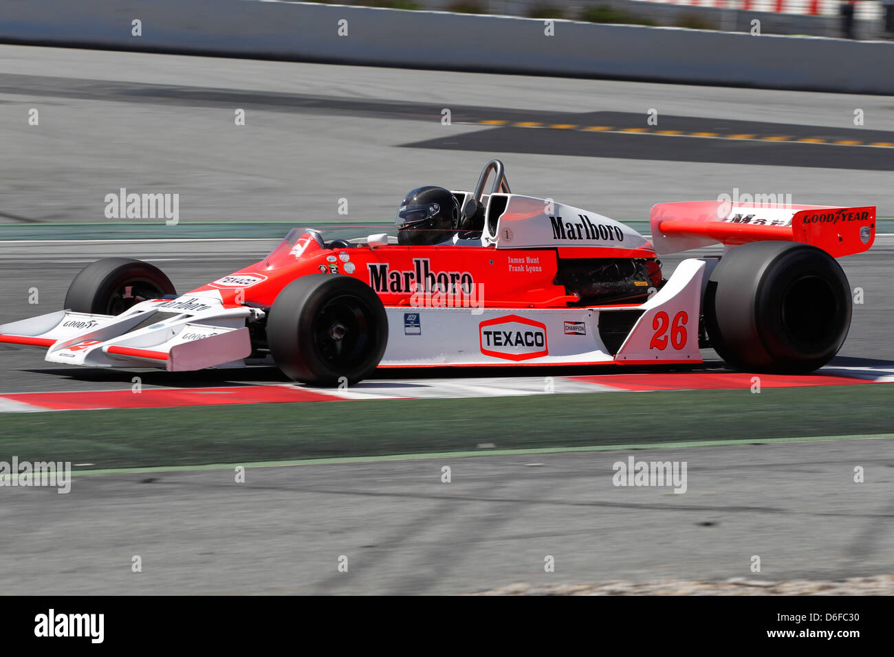 FIA Masters historische Formel1 Rennen in Montmelo 12. April 2013 - Frank Löwen im Jahr 1978 McLaren M26 Stockfoto
