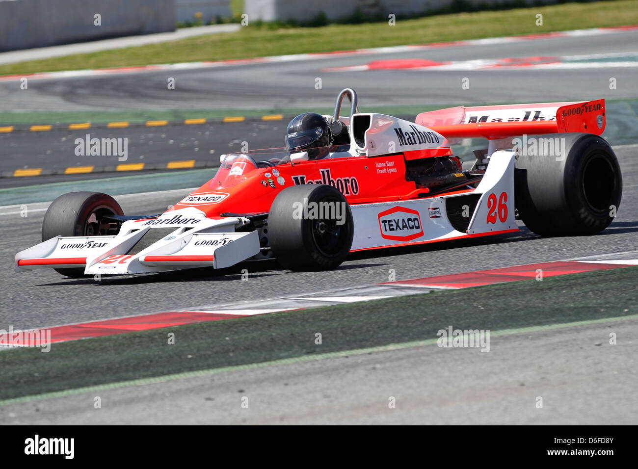 FIA Masters historische Formel1 Rennen in Montmelo 12. April 2013 - Frank Löwen im Jahr 1978 McLaren M26 Stockfoto