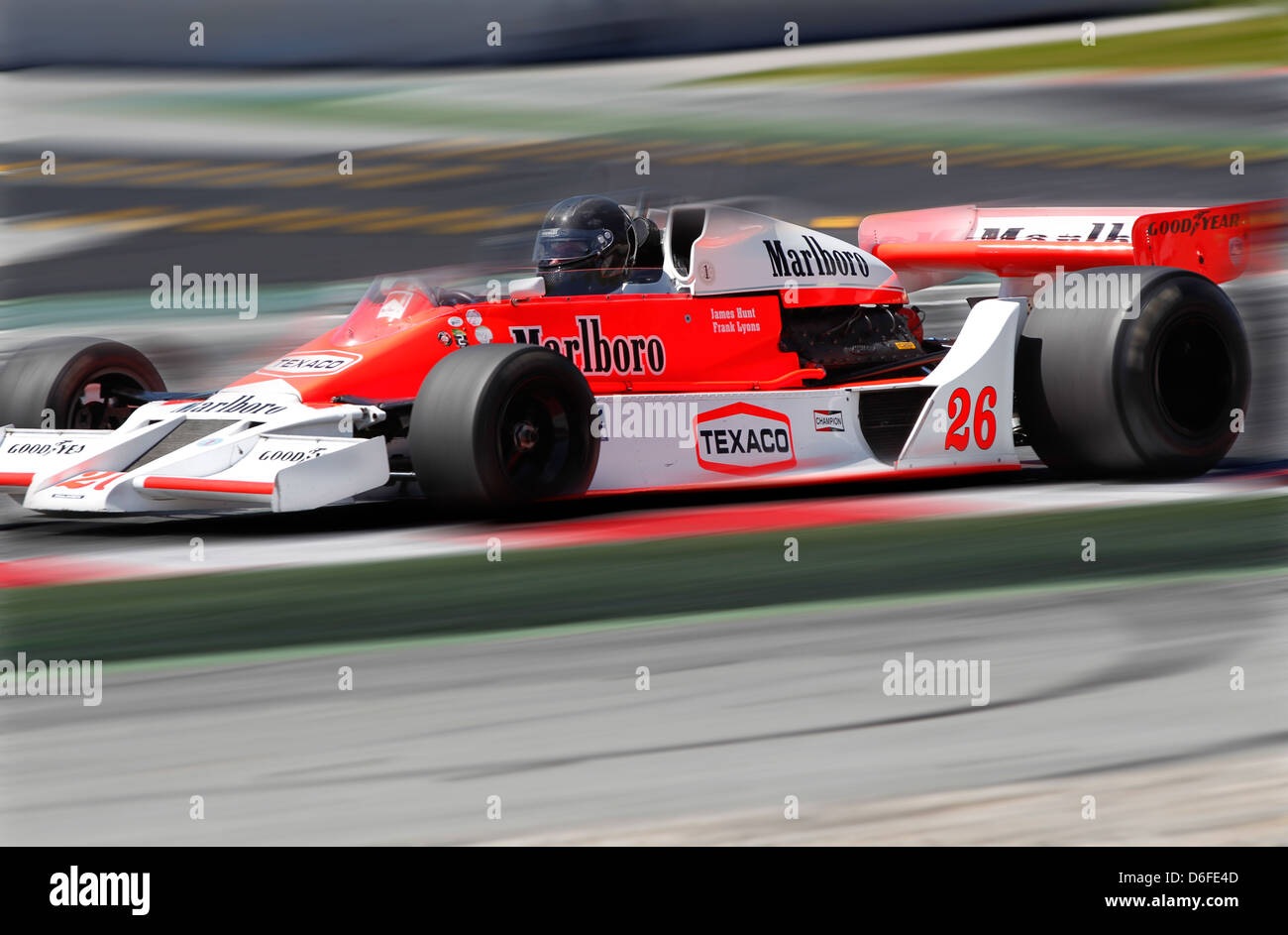 FIA Masters historische Formel1 Rennen in Montmelo 12. April 2013 - Frank Löwen im Jahr 1978 McLaren M26 Stockfoto
