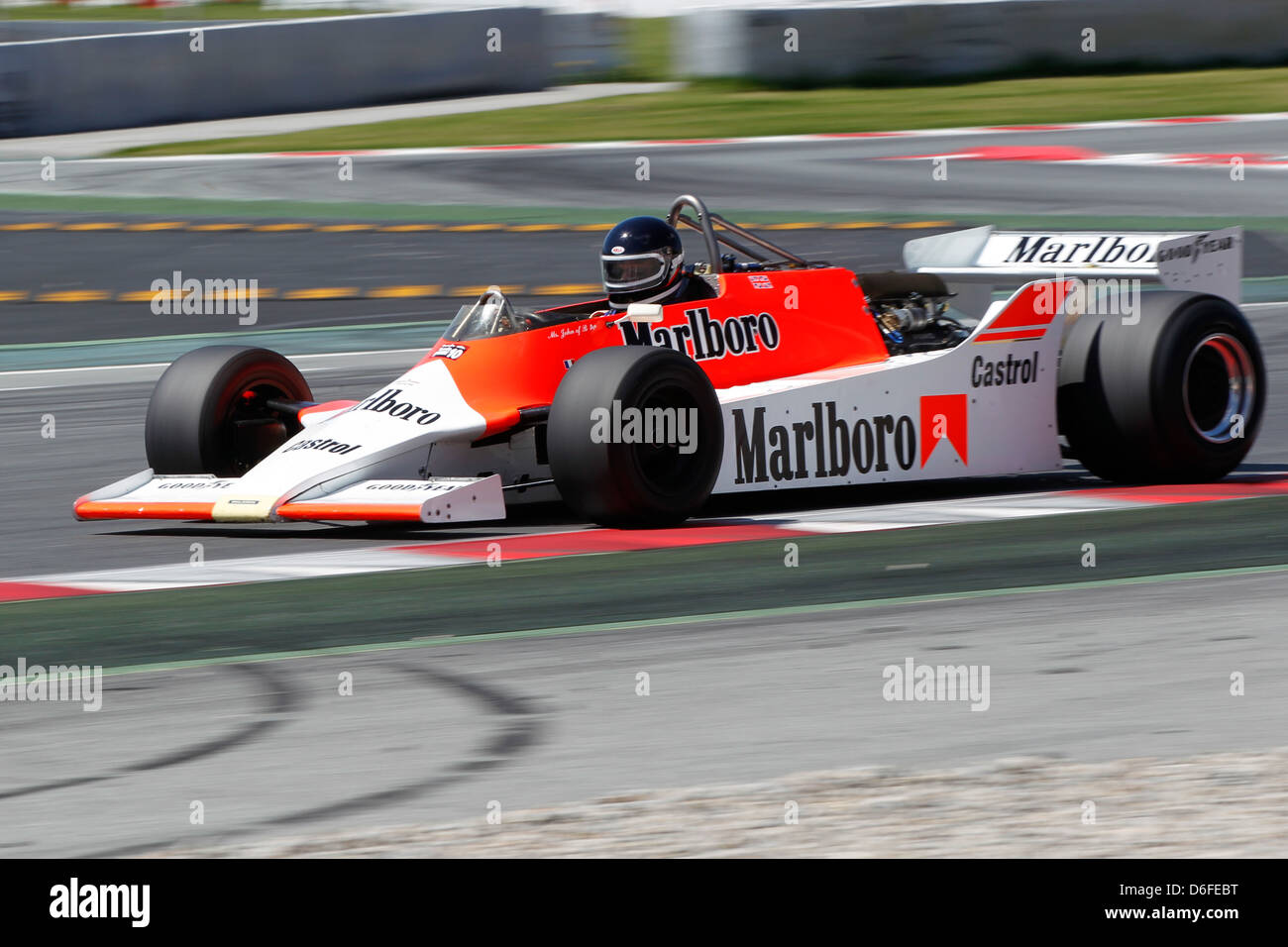 FIA Masters historische Formel1 Rennen in Montmelo 12. April 2013 - Herr John b 1980 McLaren M29 Stockfoto