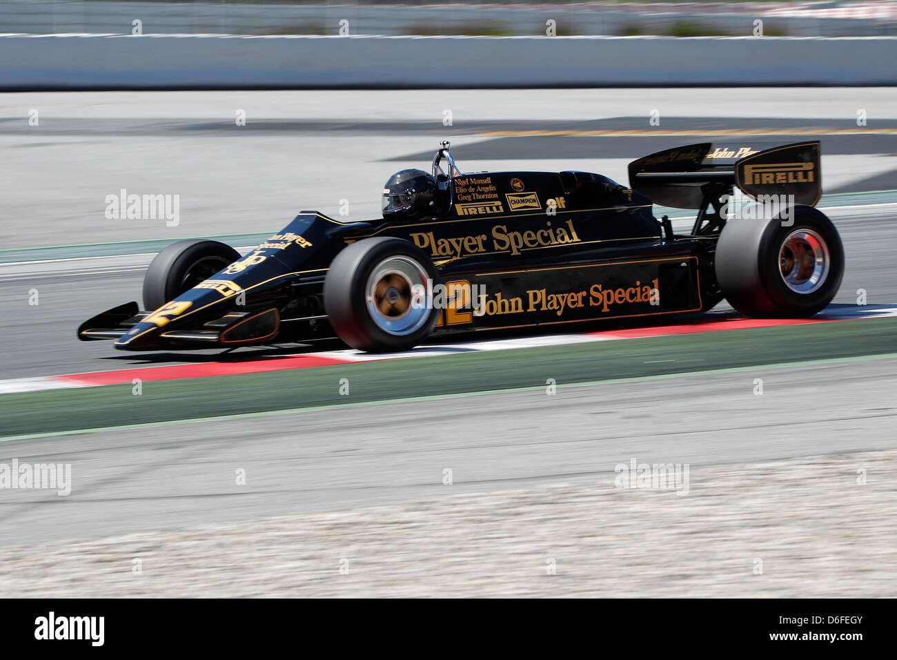 FIA Masters historische Formel1 Rennen in Montmelo 12. April 2013 - Greg Thornton in einem Lotus 92/5 Stockfoto