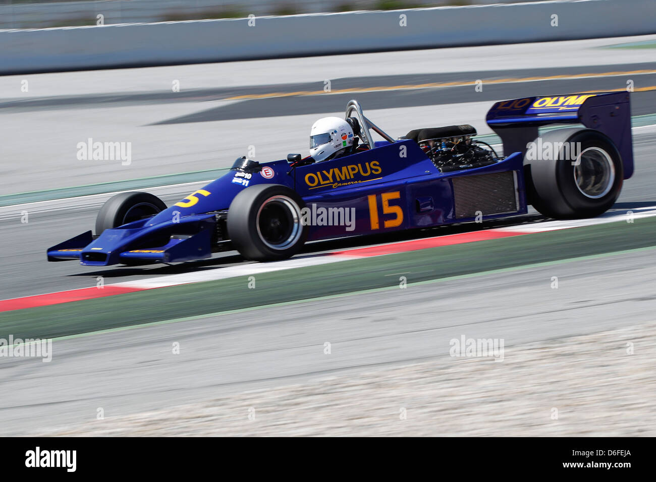 FIA Masters historische Formel1 Rennen in Montmelo 12. April 2013 - Michel Baudoin in 1978 Hesketh 308E Stockfoto
