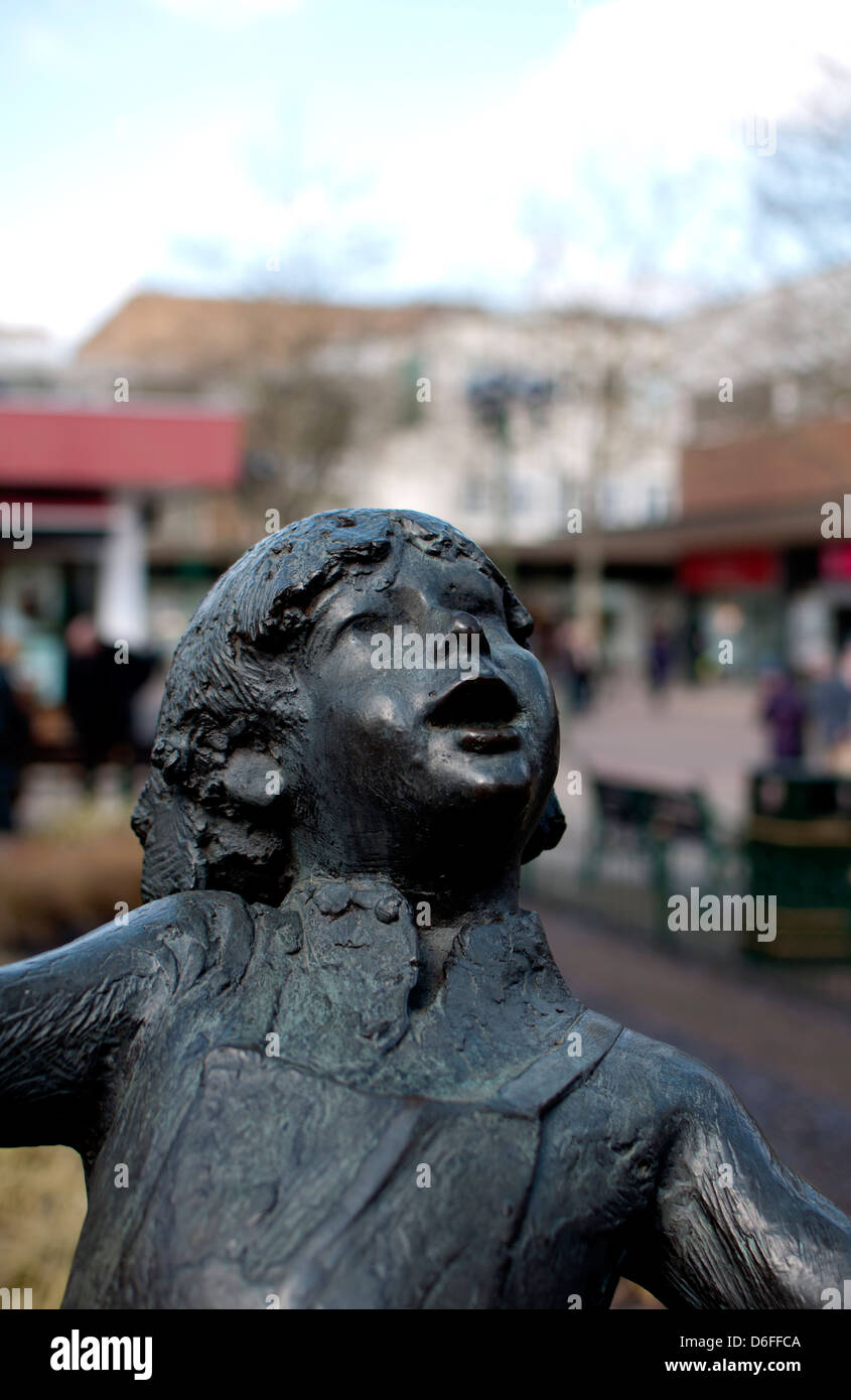 Familie Ausflug Statue Detail, Mell Square, Solihull, Großbritannien Stockfoto