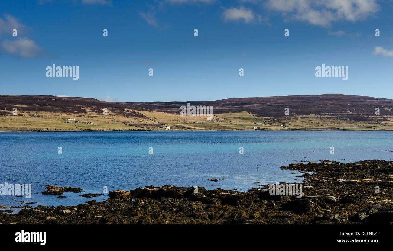 Blick über Eynhallow Sound auf der Insel Rousay. Orkney Stockfoto