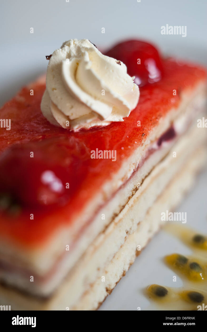 Erdbeer Biskuit Stockfoto