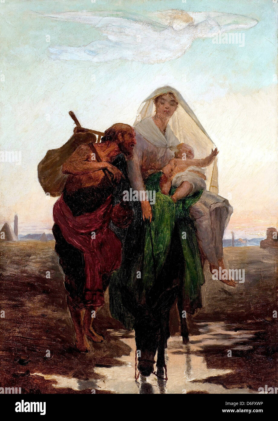 Jose de Almeida Junior, Studie für "Flucht der Heiligen Familie nach Ägypten". Ca. 1881. Öl auf Leinwand. Pinacoteca Estado de São P Stockfoto