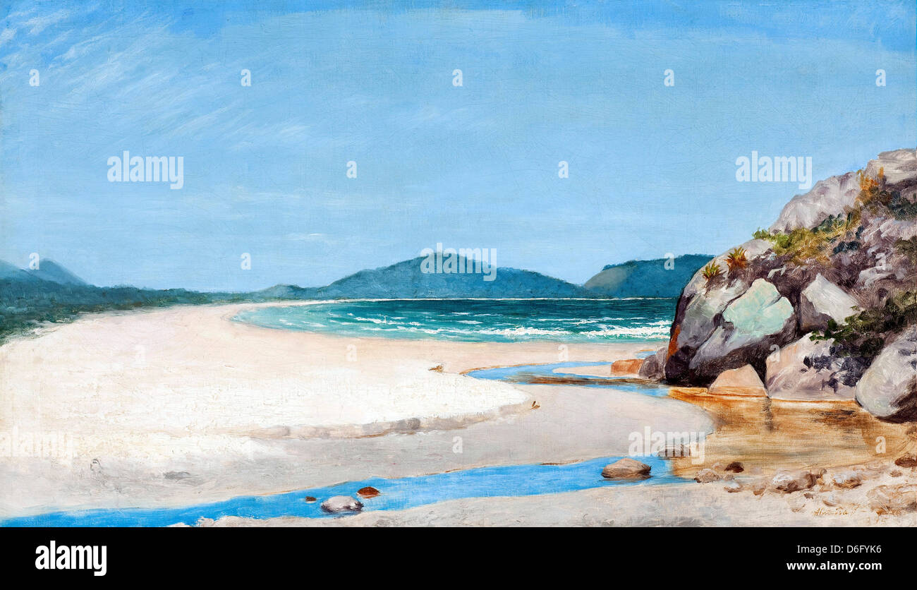 Jose de Almeida Junior, Seascape, Guarujá 1895 Öl auf Leinwand. Pinacoteca Estado de São Paulo, Brasilien Stockfoto