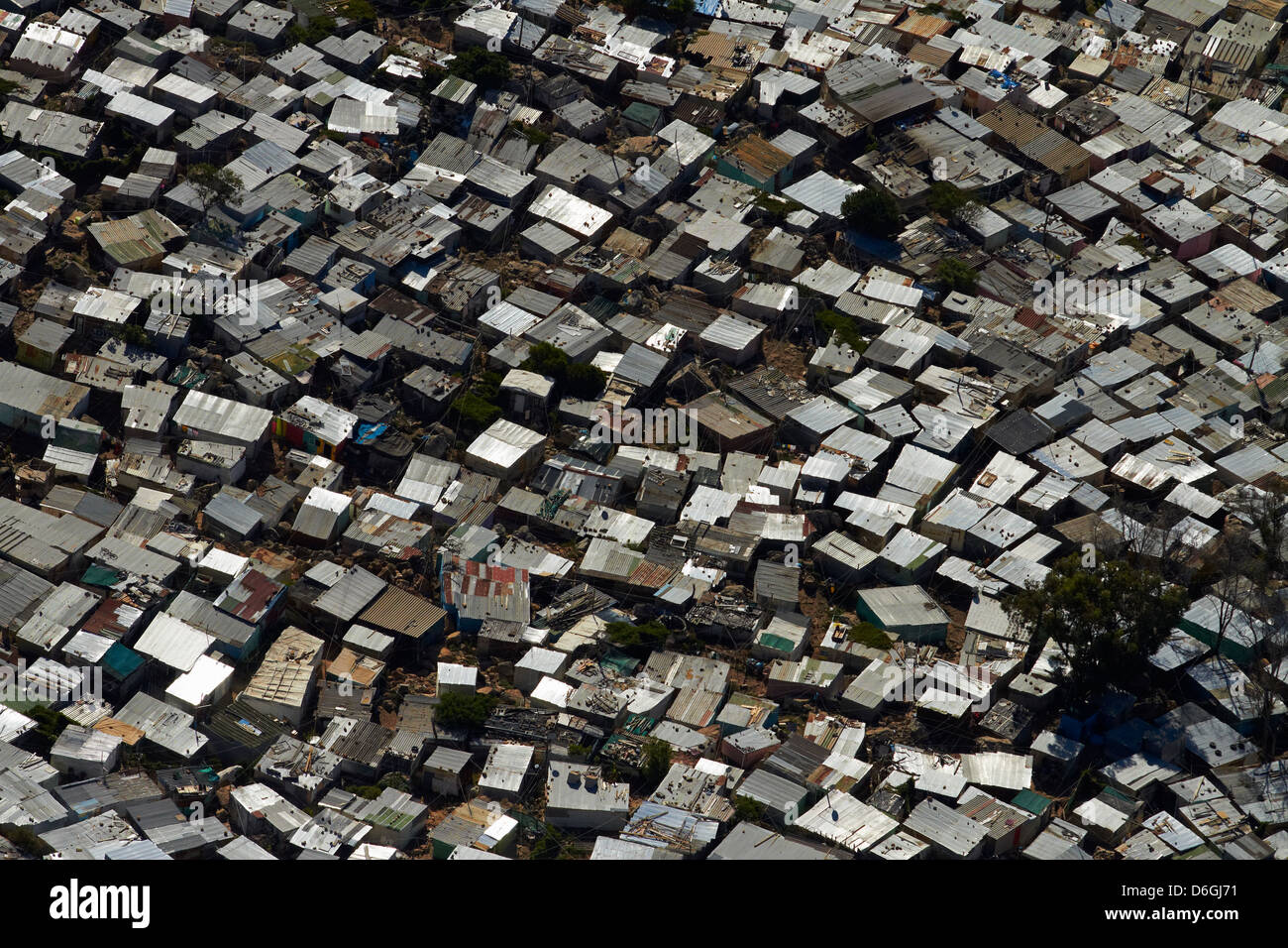 Imizamo Yethu Township, Hout Bay, Kapstadt, Südafrika - Antenne Stockfoto