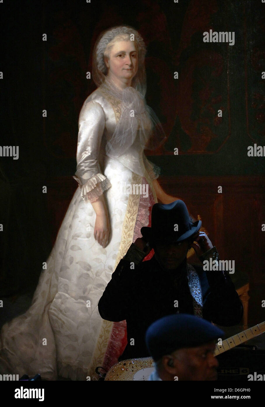 Blues-Musiker führen, darunter ein Porträt von Martha Washington in einem weißen Haus-Veranstaltung mit dem Titel In Performance im Weißen Haus: Red, White and Blues, 21. Februar 2012 in Washington, DC. Als Bestandteil der In Performance-Serie wurden Musiklegenden und zeitgenössischen großen Künstlern eingeladen, im Weißen Haus für eine Feier der Blues-Musik und in Anerkennung der schwarzen Histo durchführen Stockfoto