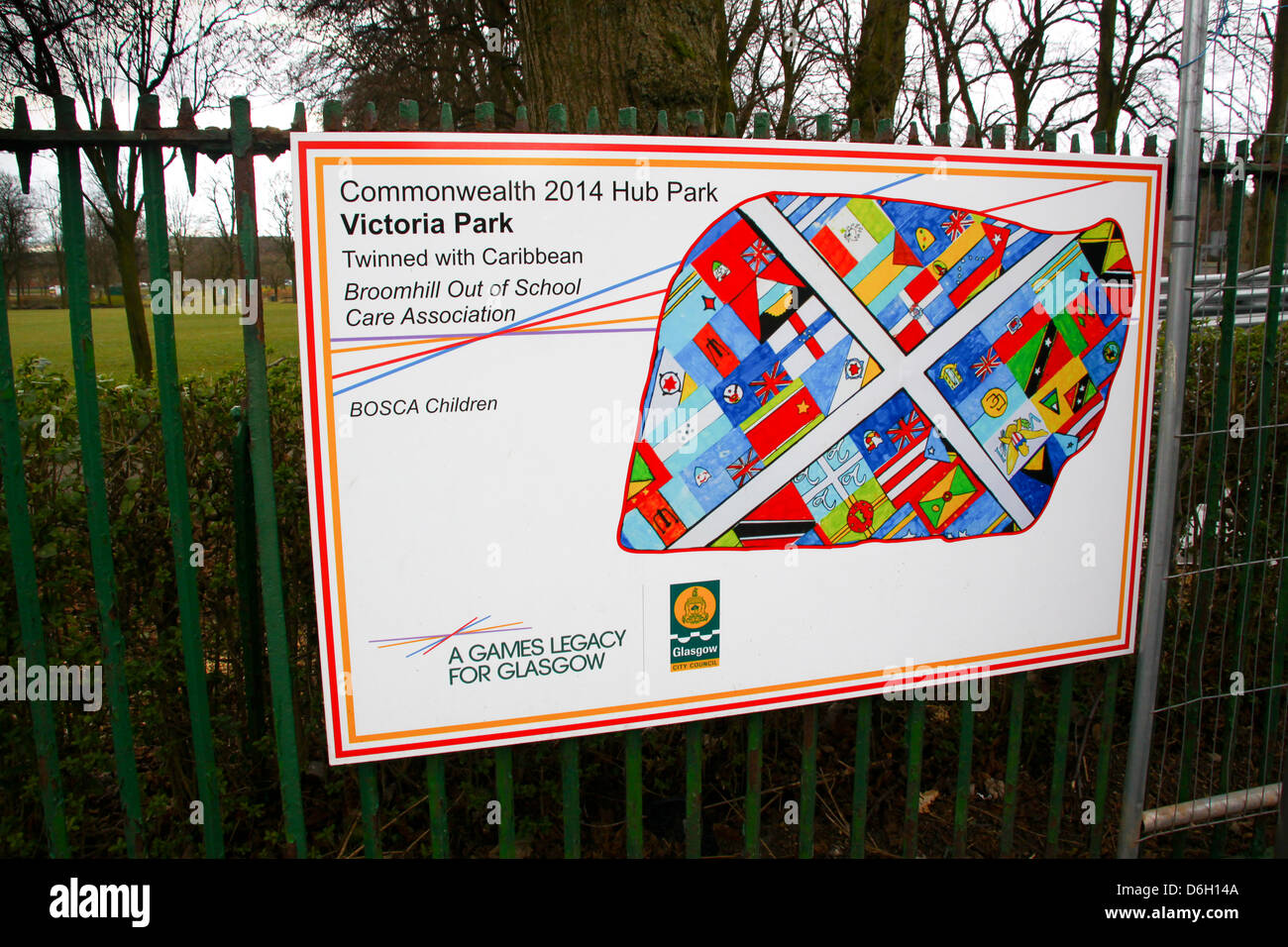 Victoria Park Commonwealth 2014 Hub Glasgow Stockfoto