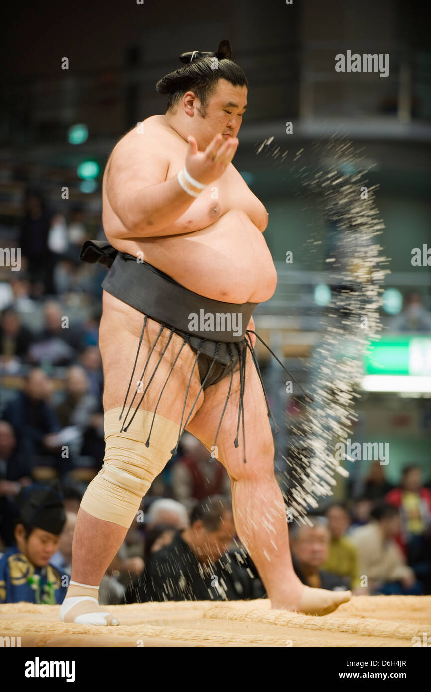 Fukuoka Sumo Wettbewerb, Kyushu Basho, Fukuoka City, Kyushu, Japan, Asien Stockfoto