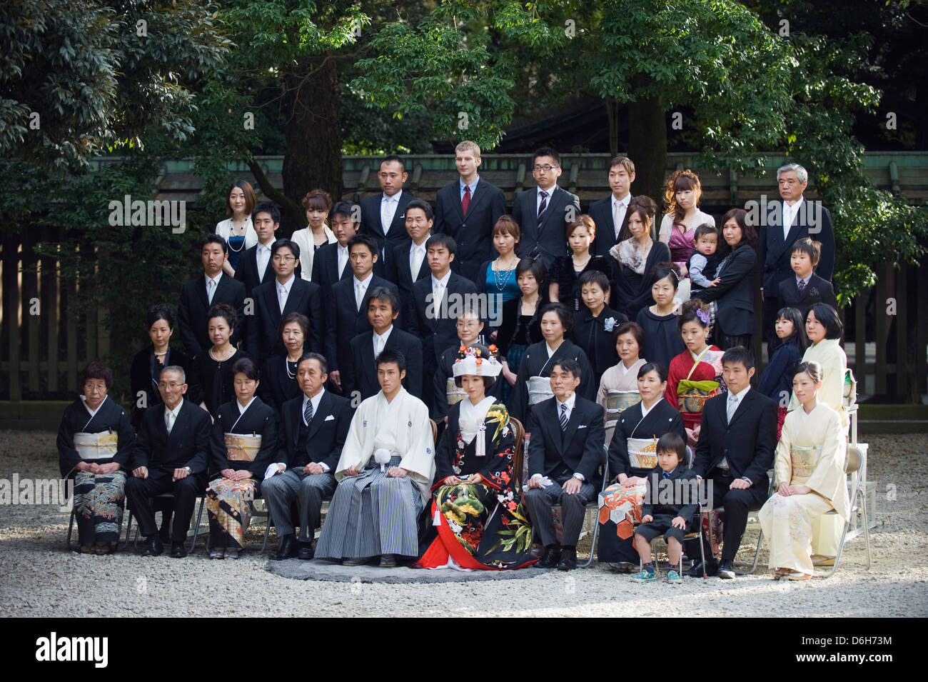 Hochzeitsfeier, Meiji-Jingu Schrein, Tokyo, Japan, Asien Stockfoto