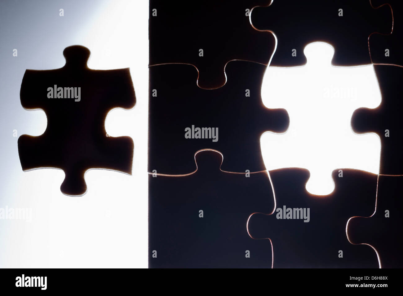 Puzzle mit fehlenden Stück Stockfoto
